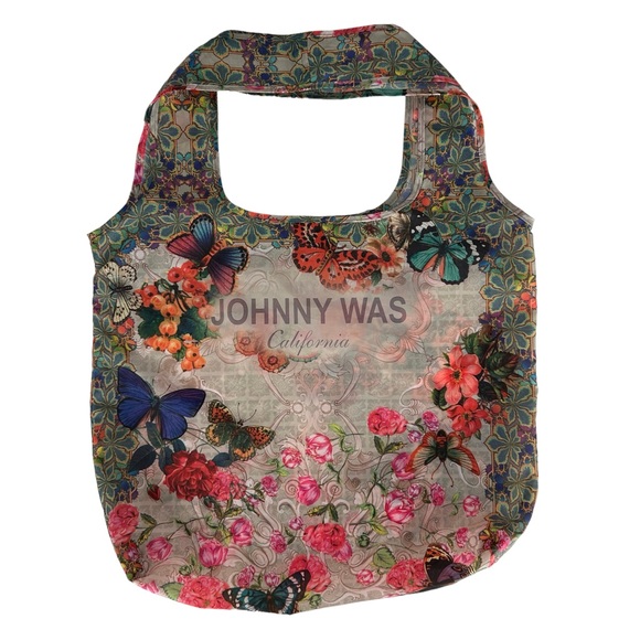 Johnny Was Handbags - Johnny Was Reusable Nylon Floral Butterfly Shopping Tote Bag